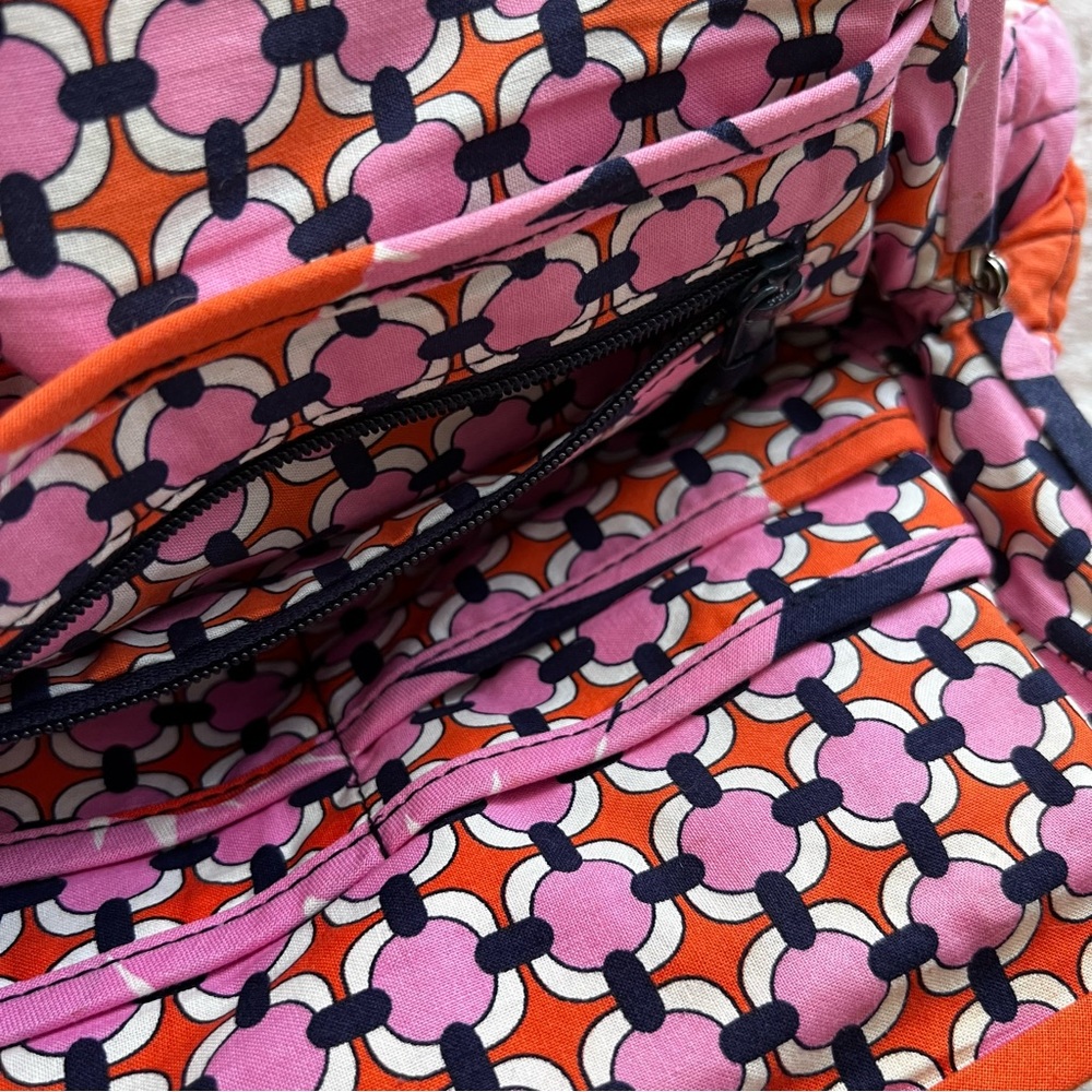 Vera Bradley Pink/Blue/Orange Floral Print Shoulder Purse - Picture 3 of 13